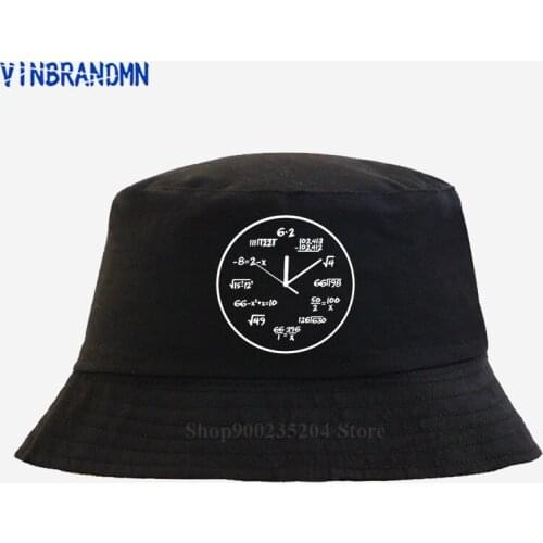 Newest fashion cotton casual Bucket hat Pre-cotton math clock print funny men women Fishing hat cool summer Beach visor sun hats