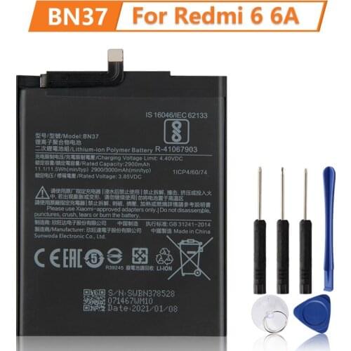 XaioMi Original Replacement Battery BN37 For Xiaomi Mi Redmi6 Redmi 6 Redrice 6A 3000mAh