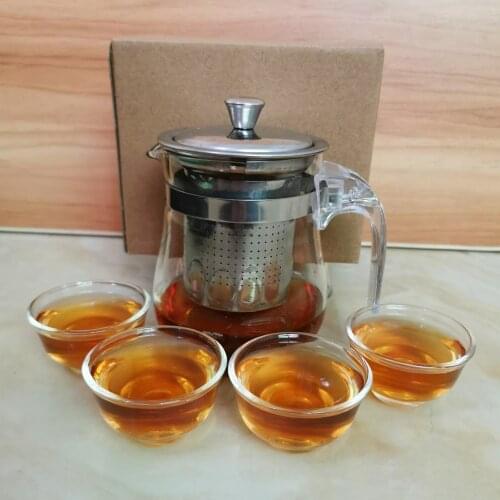 Heat-resistant elegant tea ceremony cup gift tea set glass flower teapot tea maker