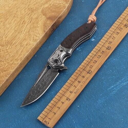 VG10 forged Damascus steel outdoor survival portable folding knife collection hunting tactics self defense sharp EDC tool knife