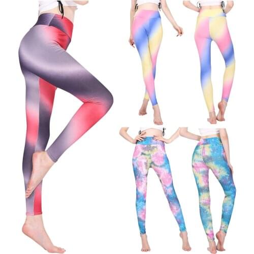 Yoga Pants Womens Gradient High Waist Stretch Strethcy Fitness Leggings Yoga Pants Exercise Fitness Leggings Activewear Pants