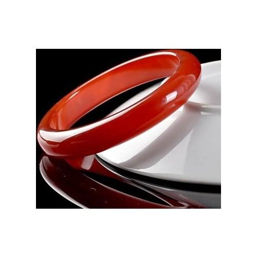 Zheru Jewelry Natural Agate Chalcedony Red 54-64mm Bracelet Elegant Princess Jewelry Best Gift for Mother and Girlfriend