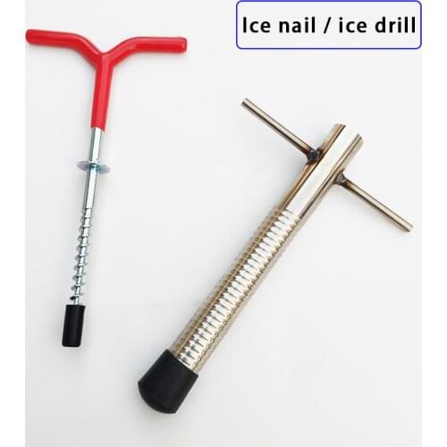 1 Pack Winter Ice Fishing Drill Winter Tent Pegs Fixed Nail Ice Fishing Rod Holder Screw Nail Ice Fishing Accessories
