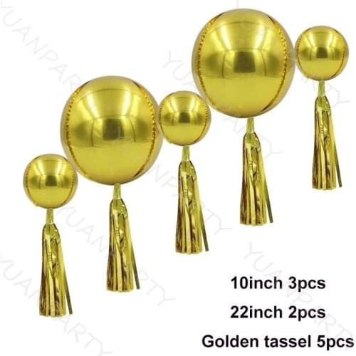 4D Foil Balloons 10/ 22Inch Rose Gold Black Blue Pink Silver Gold Balloon with Tassel for Birthday Baby Shower Decoration