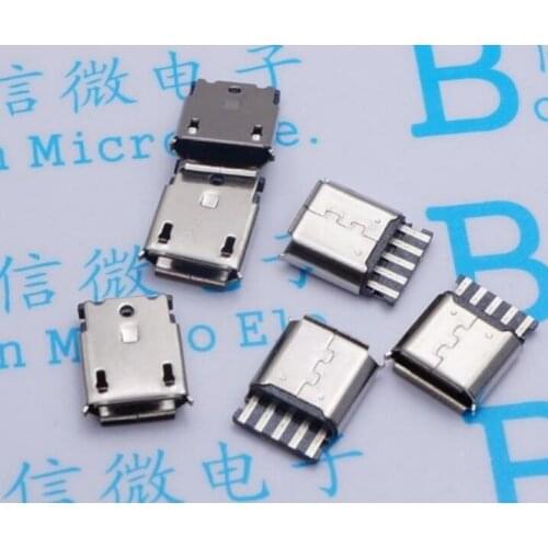 10Pcs Micro USB 5pin Female Socket Connector Welding Type for Tail Charging Mobile Phone Free shipping
