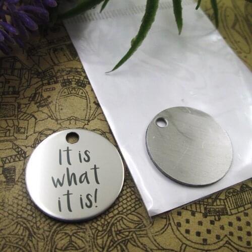 20pcs--"IT IS WHAT IT IS"stainless steel charms 5 styles for choosing DIY Charms for necklace bracelets