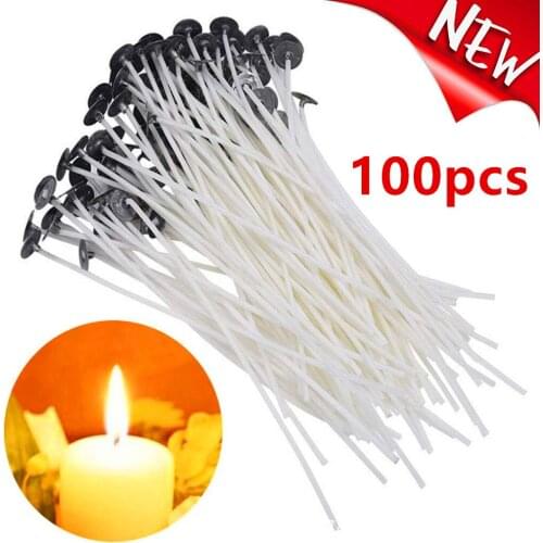100Pcs/set Smokeless Candle Wicks Soy wax Pure Cotton Core 2.5/9/15/20/30cm DIY Candle Making Pre-waxed Wick For Party Supplies