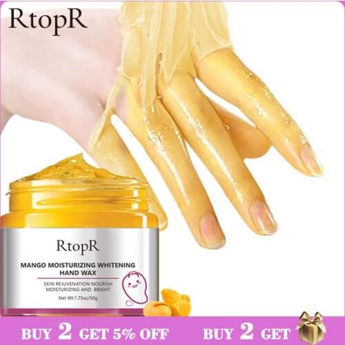 2PCS Moisturizing Hand Wax Whitening Skin Hand Mask Repair Exfoliating Calluses Acid Anti-Aging Hand Skin Treatment Scrub 50g