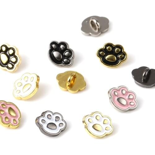 20pcs Mini Metal Doll Shank Button Cute Cartoon Cat paw Buttons For DIY Handmade Sewing Dolls Clothing Kids Garment Accessories