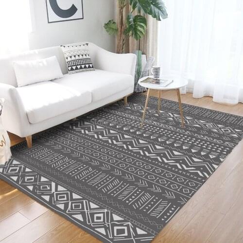 200*300cm Ethnic Style Bohemian Nordic Geometry Bedroom Living Room Short Crystal Velvet Hallway Mat