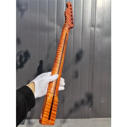 #29New one 21 fret One Good Unfinished electric guitar neck flam tiger maple made and maple fingerboard