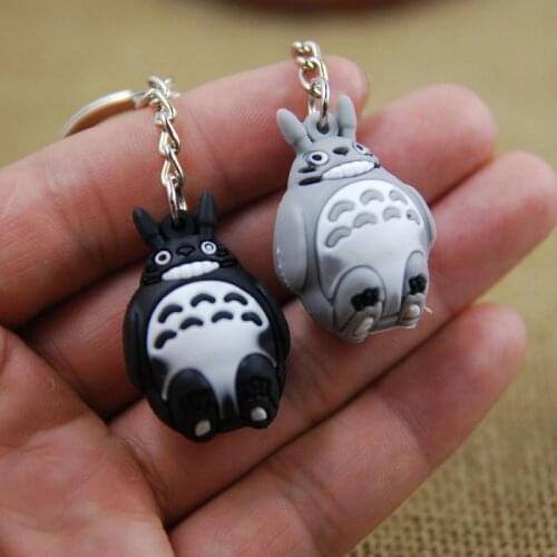 3D totoro keychain PVC key chain for women anime keychain key holder cute portachiavi chaveiro llaveros bag charm