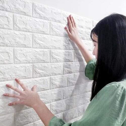 3D Brick Wall Stickers Living Waterproof Foam Room Bedroom DIY Adhesive Wallpaper Art 60*30cm home Wall Decals wall paper 3d