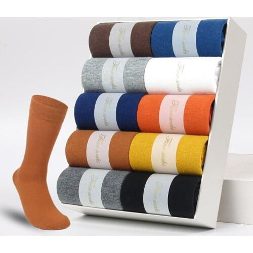 5 pairs high qualiy Mens Cotton Socks Man Business Casual Formal Dress Socks Black Japanese Harajuku Colorful Happy Socks Gifts