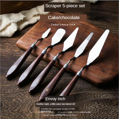 5-piece chocolate spatula fondant cream small spatula cake color palette decorating wiper baking tool set
