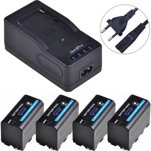 5200mAH NP-F750 NP-F770 Camera Battery with LED Power Indicator +Fast Charger Univeral for Sony NP F970,F960,F550,F530,F330,F570