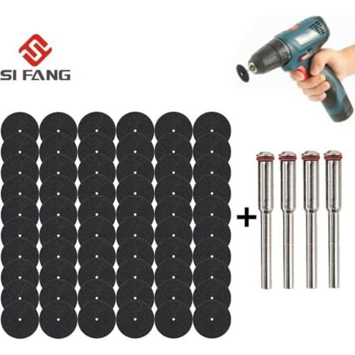 64pcs 32mm Abrasive Cutting Disc With Mandrels Grinding Wheels For Dremel Accesories Metal Cutting Rotary Tool Saw Blade