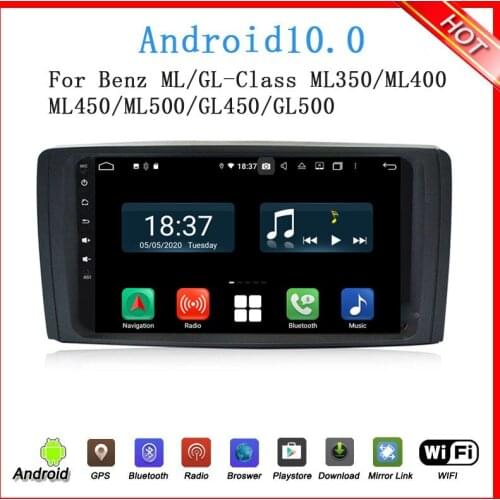 2din 9inch Android 9.0 car radio player for benz GL ML class ML350 ML300 ML500 ML450 GL320 W164 car gps navi 8core 4G+64gb