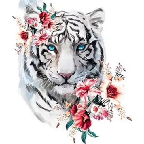 FIYO 5d Diamond Painting New Arrivals Animal Tiger Diamond Embroidery Sale Flower Full Mosaic Wall Art