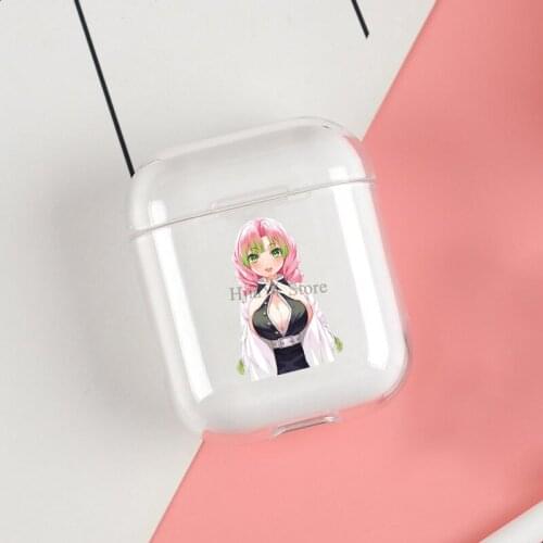 Mitsuri Kanroji Kimetsu no Yaiba Demon Slayer Cases For Apple AirPods 1 2 Case Clear Wireless Bluetooth Earphone Case Shell