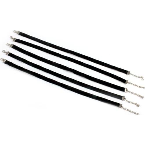 9mm Wide Punk Style Black Velvet Ribbon Choker Necklace Gothic Jewelry For Women Accessories 10 pcs/lots