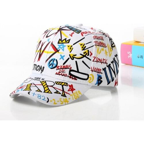 Children Snapback Hat Personality Street Dance Sun Peaked Cap for Boy and Girl Fashion Kids Graffiti Baseball Cap 4-8 Years Old