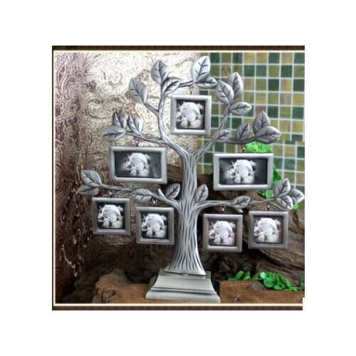European tree shaped photo frame zinc alloy handicraft photo frame gives baby one year old home decoration gift