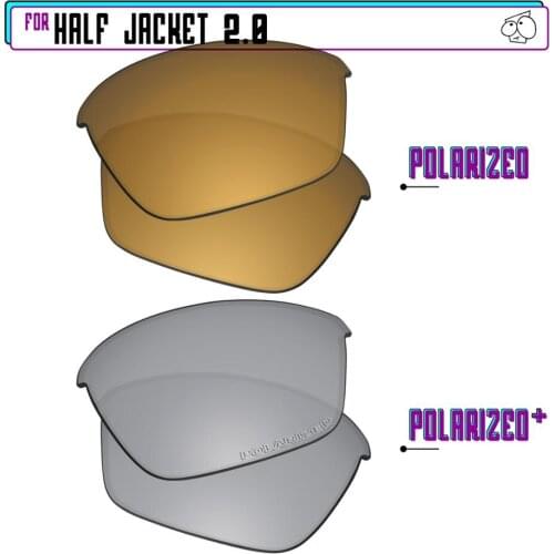 EZReplace Polarized Replacement Lenses for - Oakley Half Jacket 2.0 Sunglasses - Sir P Plus-GunmetalP