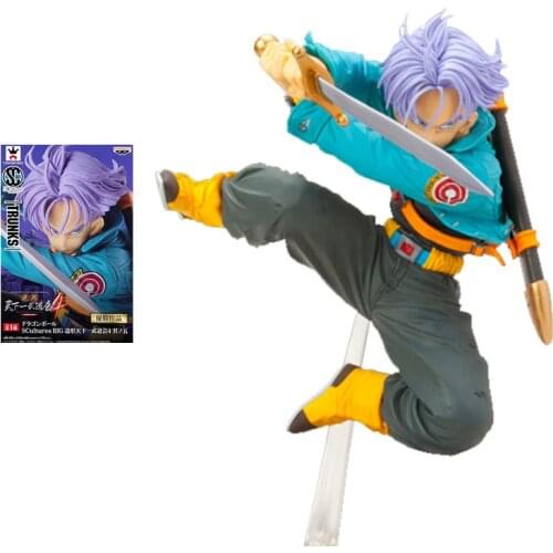 Bandai Dragon Ball Figure Banpresto Scultures Trunks Sword Wielding Anime Figure Model Action Toy Figure Toys for Children