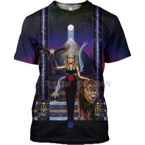 Printed mysterious retro ancient Horus Egyptian totem 3D printed T-shirt 2021 summer mens streetwear