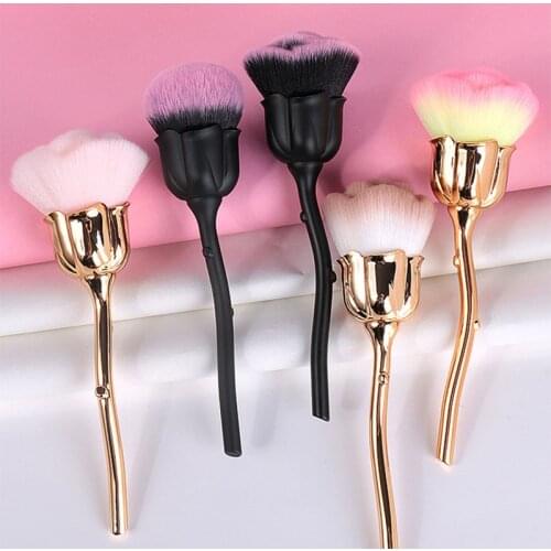 1pc Rose Nail Art Brush Dust Remove Manicure Blush Powder Brushes Nail Gel Makeup Brush Nail Care Cosmetic Tool
