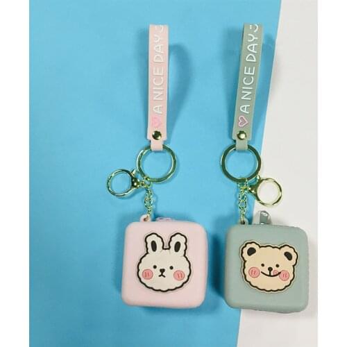 New Rabbit Coin Purses Silicone Storage Box Cute Animal Key Chain Pouch Change Purse for Women Men Fashion Portable Small Wallet