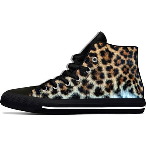 Leopard Print Pattern Aesthetic Fashion Classic Casual Cloth Shoes High Top Lightweight Breathable 3D Print Men Women Sneakers
