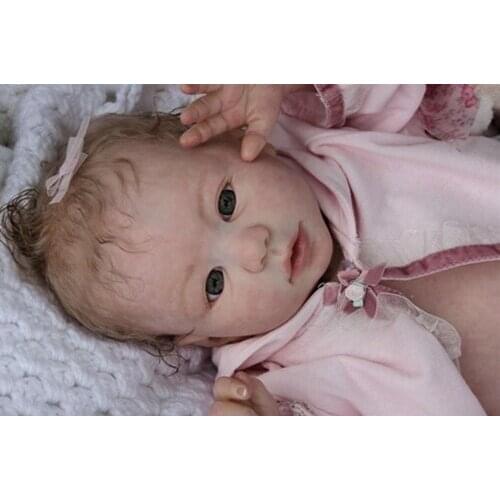 22inch Reborn Baby Doll Unpainted Vinyl Kit DIY Mold Head + Limb Handmade Toy Silicone Reborn Dolls Educational > 3 Years Old