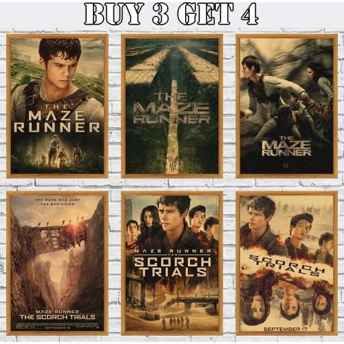 The Maze Runner Kraft Paper Wall Art Home Poster Print Modular For Living Room