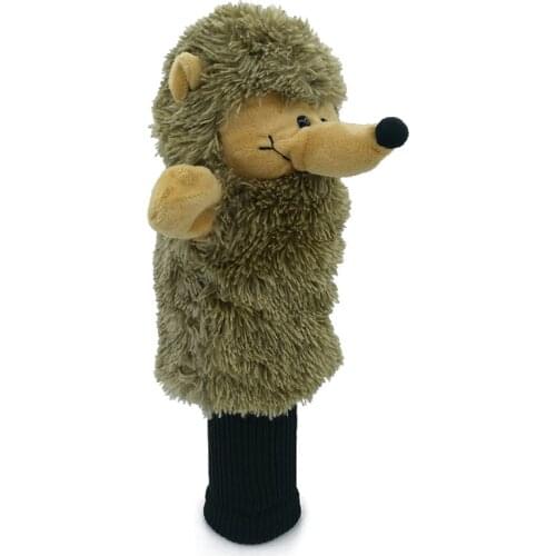 Cartoon Hedgehog Golf Head Cover Fairway Woods & Hybrid Rescue Plush Animal Golf Clubs Headcover Mascot Novelty Cute Gift