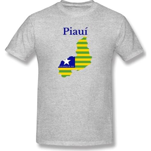 Piaui State Map Flag Brazil Mens Basic Short Sleeve T-Shirt Vintage R282 Tees Eur Size
