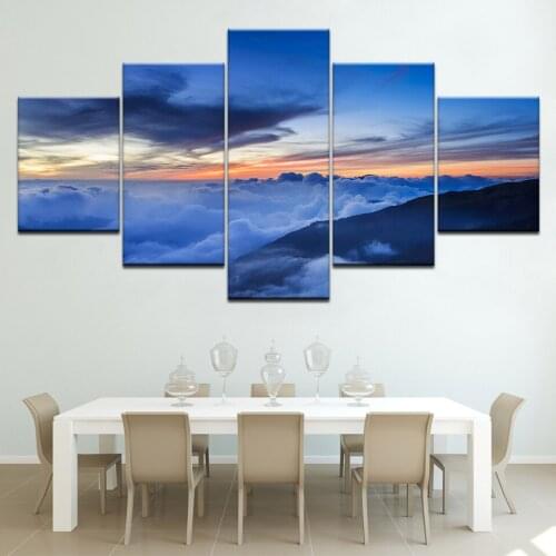 The clouds and sky scenery 5 Panels HD Print Wall Art modern Modular Poster art Canvas painting for Living Room Home Decor