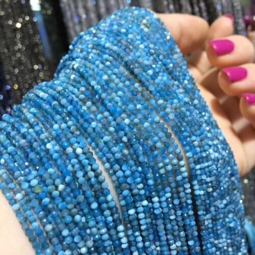 Small Beads Natural Stone Beads Apatite 2 mm Section Loose Beads for Jewelry Making Necklace DIY Bracelet