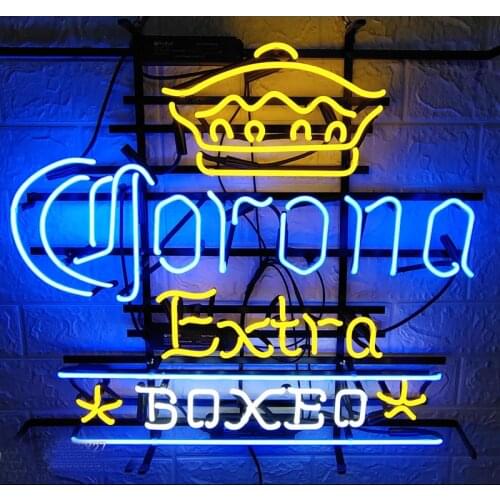 Neon Sign Corona Extra Boxeo Beer Bar Sign Light Window Letrero Lamp Aesthetic Room Decor Decorate Home Handmade Real glass TUBE
