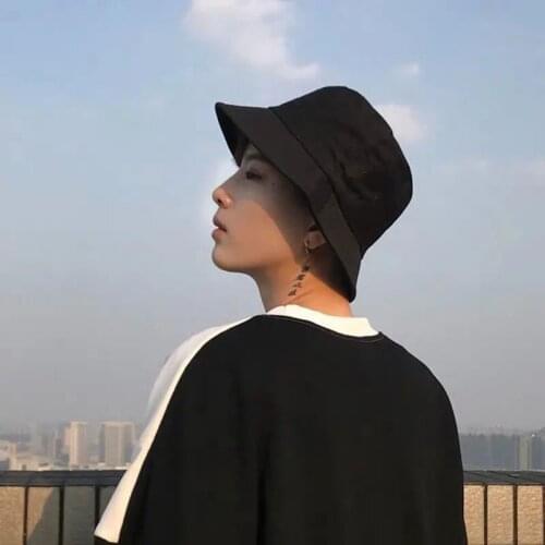 Black White Solid Bucket Hat Unisex Bob Caps Hip Hop Gorros Men women Summer Panama Cap Beach Sun Fishing boonie Hat