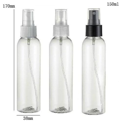 24 x 150ml Clear Transparent PET Sprayer Perfume Bottle 150cc Plastic Mist Spray Atomizer cosmetic Packaging