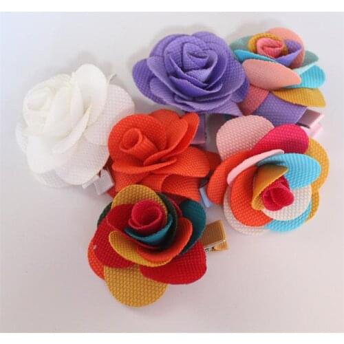 Multicolor Floral 20pcs/lot Cute Shape Hair Clip Girls Colorful Hairpins Trendy Barrettes Princess Hair Grip Patchwork Flower