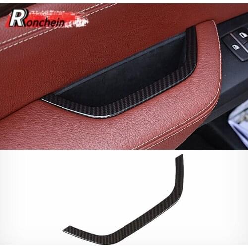 RONCHEIN Carbon Fiber Armrest Box Frame Cover Stickers for BMW X3 X4 F25 F26 2011-2017 Interior Door Pull Handle Storage Trim