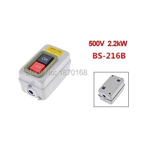 BS-216B Self Locking On/Off Power Push Button Control Switch, 3P, 500V, 5 Amp, 2.2kW
