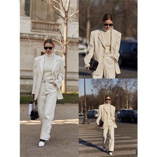 Latest Chic Women Suits High Quality Custom Made Pocket Blazer Fashion Party Causal Daily Jacket 1 Piece Set