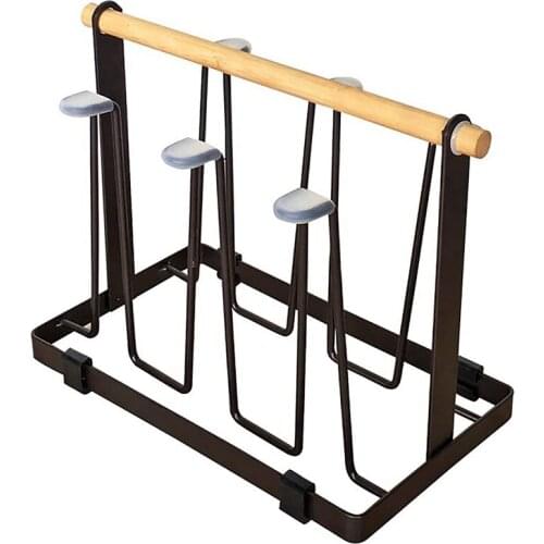 Cup Drying Rack Bottle Drying Rack Metal 6 Cups Cup Storage Box Silicone Protective Hook Non-Slip Bottle Drying Rack