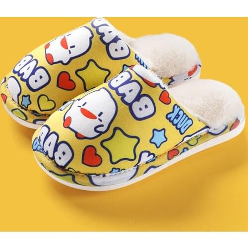 Cute Cartoon Print Baby Shoes Kids Slippers For Girls Boys Winter Warm Indoor Floor Non Slip Home Toddler Children Slippers