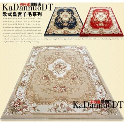 Handmade three-dimensional carved pure wool carpet fashion american rustic sofa coffee table carpet