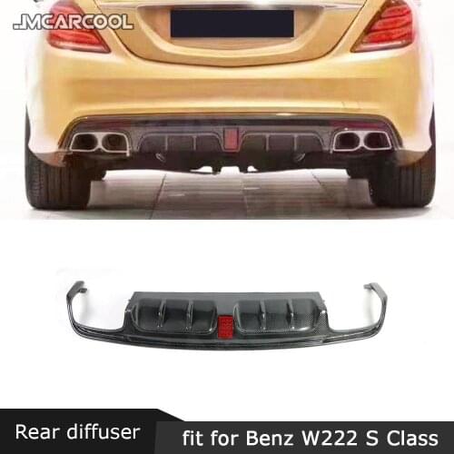 Carbon Fiber Rear Bumper Lip Diffuser Extension for Mercedes Benz S Class W222 S63 S65 AMG 2013-2017 B Style Car Accessorise